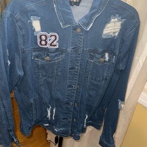 Tinseltown Blue Distressed Jean Jacket